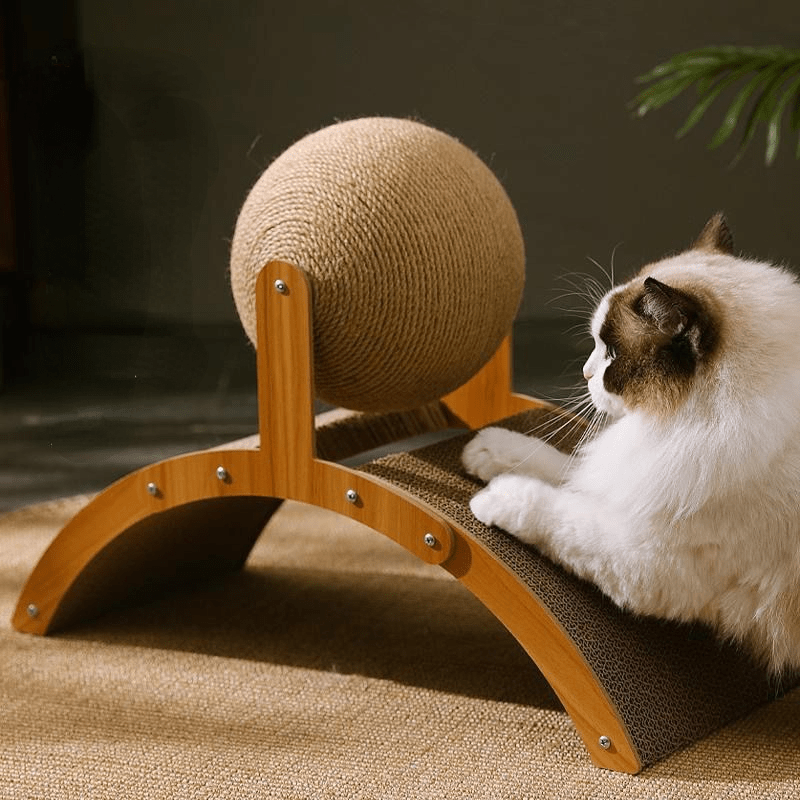 ⏳Time-Limited Special⏰Natural Sisal Cat Scratching Ball With Cardboard Pad – Satisfies Scratching, Durable Sisal & Protects Furniture 🧶