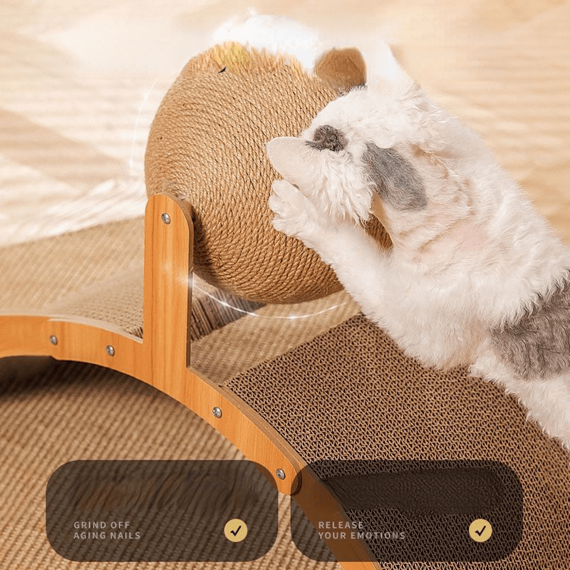 ⏳Time-Limited Special⏰Natural Sisal Cat Scratching Ball With Cardboard Pad – Satisfies Scratching, Durable Sisal & Protects Furniture 🧶
