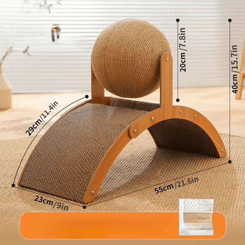 ⏳Time-Limited Special⏰Natural Sisal Cat Scratching Ball With Cardboard Pad – Satisfies Scratching, Durable Sisal & Protects Furniture 🧶