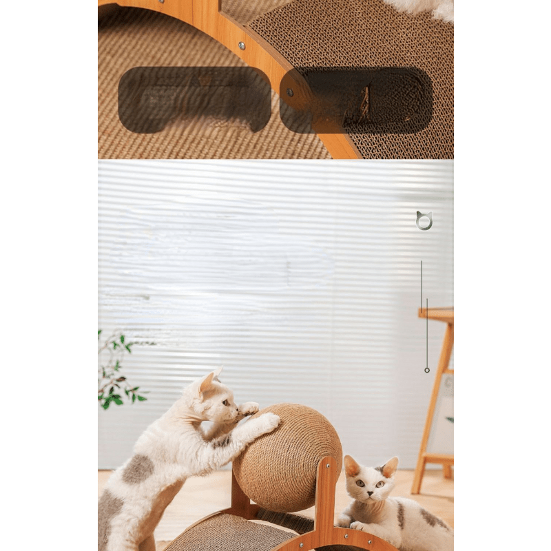 ⏳Time-Limited Special⏰Natural Sisal Cat Scratching Ball With Cardboard Pad – Satisfies Scratching, Durable Sisal & Protects Furniture 🧶