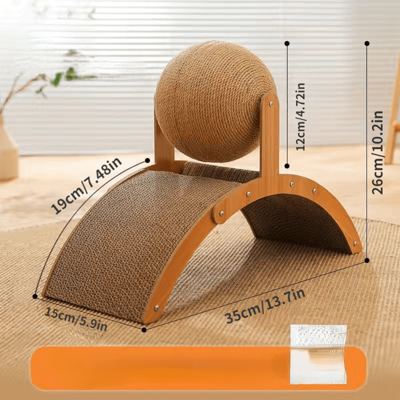 ⏳Time-Limited Special⏰Natural Sisal Cat Scratching Ball With Cardboard Pad – Satisfies Scratching, Durable Sisal & Protects Furniture 🧶