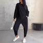 ☁️ Women's Cozy 2-Piece Sweatshirt & Pants Set – Stylish Irregular Hem Casual Outfit