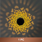 ☀️ Solcelledrevet mandala-lys til hagen &  Patio – 2-i-1 gulvlampe &  Vegglampe – Ornamental lysdekorasjon med vintageeffekt – Rustfri &  Varig