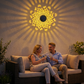 ☀️ Solcelledrevet mandala-lys til hagen &  Patio – 2-i-1 gulvlampe &  Vegglampe – Ornamental lysdekorasjon med vintageeffekt – Rustfri &  Varig