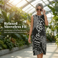 Abito midi senza maniche con stampa leopardata da donna