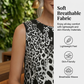 Abito midi senza maniche con stampa leopardata da donna