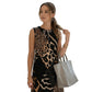 Abito midi senza maniche con stampa leopardata da donna