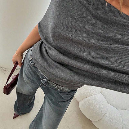 ⏳Limited-time 50% off⏰Women's Asymmetrical Off-Shoulder Batwing Sleeve Top👚