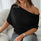 ⏳Sconto del 50% per un periodo limitato.⏰Top da donna asimmetrico con spalle scoperte e maniche a pipistrello👚
