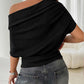 ⏳Sconto del 50% per un periodo limitato.⏰Top da donna asimmetrico con spalle scoperte e maniche a pipistrello👚