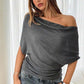 ⏳Sconto del 50% per un periodo limitato.⏰Top da donna asimmetrico con spalle scoperte e maniche a pipistrello👚