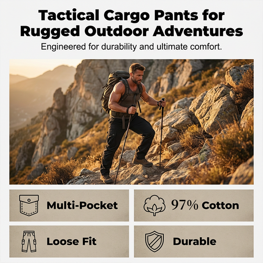 🖤Black Friday Sale:50% OFF🖤👖 Men's Cotton Cargo Tactical Pants 🛠️ Multi-Pocket, Reinforced Construction & Adjustable Waist