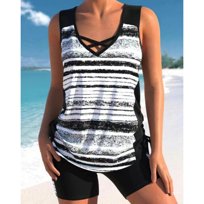 LAST DAY 60% OFF - Miraclesuit Women's Tummy Control Tankini Set with Built-In Bra – Flattering Boho Swimwear with Shorts