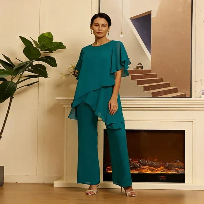 📢2026 Hot Sale 66% OFF💞Charming Irregular Top & Wide Leg Pants Set✨
