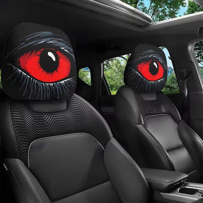 🔥👁️Red Eye Car Headrest Cover – Creepy Design & Soft 😈👁️‍🗨️