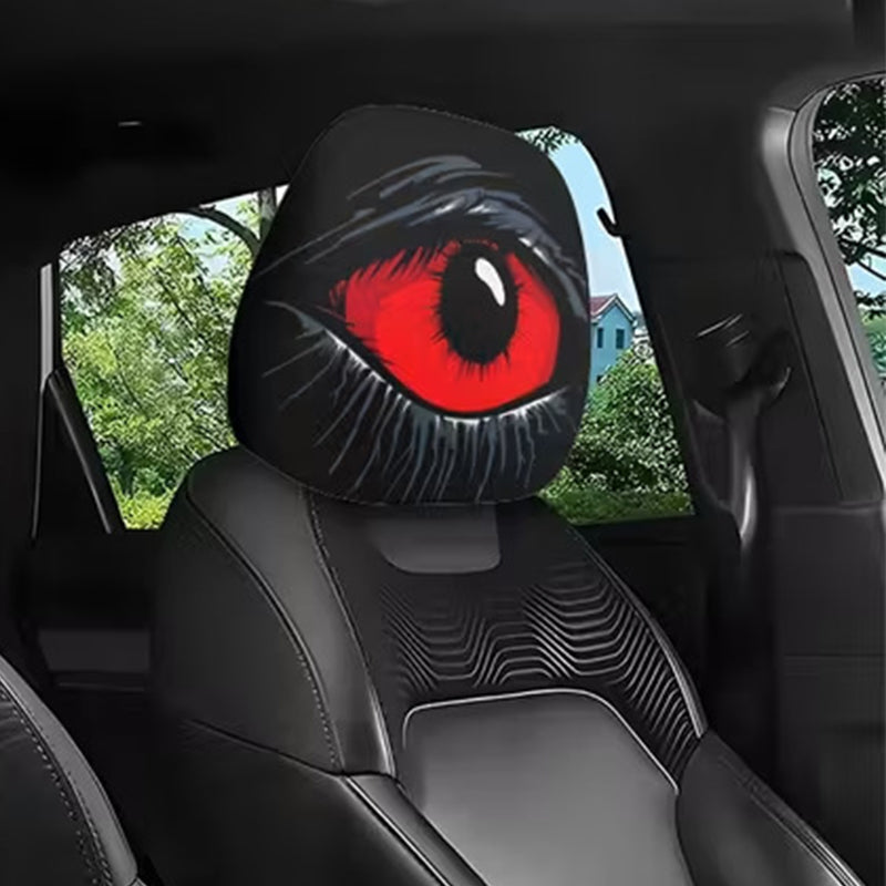 🔥👁️Red Eye Car Headrest Cover – Creepy Design & Soft 😈👁️‍🗨️