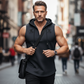 🏋️‍♂️ ¡50% DE DESCUENTO AHORA! 💪 Sudadera sin mangas para hombre con cuello en V, ideal para entrenar. &  Capó integrado 🔥