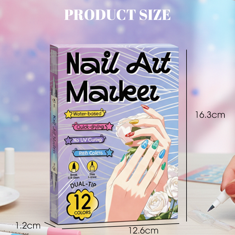 🎨Last Day 60% OFF💞50K+ SOLD!✨Dual-Tip Nail Art Marker Pen Set Quick‑dry, no UV lamp. Fine & brush tips. 12/24 vibrant colors. Easy DIY at home. No smudges, just art! 💅🖌️