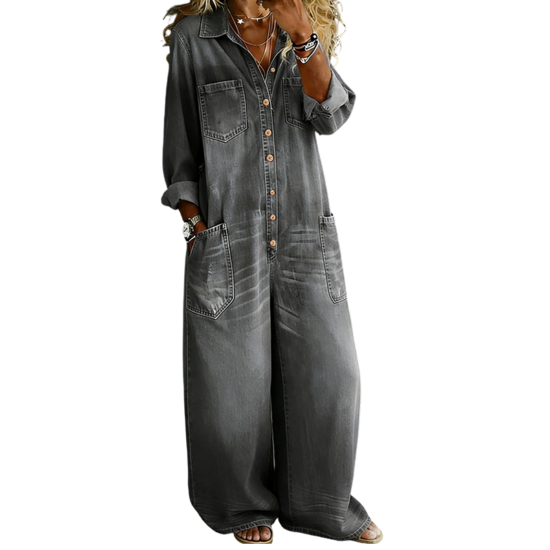💖Black Friday Mega Deal – 50% off!💖 🔥 Women's Casual Long Sleeve Denim Jumpsuit