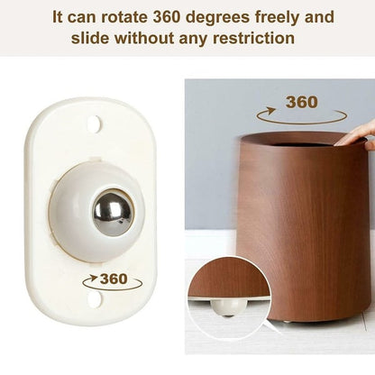 🛋️50% OFF NOW! Universal Stainless Steel Ball Caster Wheels‑Self‑Adhesive Mini Furniture Moving Casters, 360‑Degree Rotation Sticky Roller for Storage Boxes, Nightstands, Trash Cans & Flower Pots