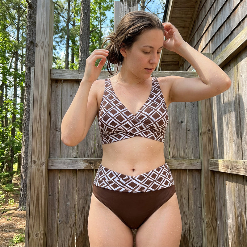 🌊Summer Hot Sale 50% OFF🏝️👙Women's High Waist Two-Piece Bikini Set🏖️