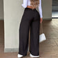 ✨ Easy Everyday Comfort | Women's High-Waisted Straight-Leg Pants with Elastic Back