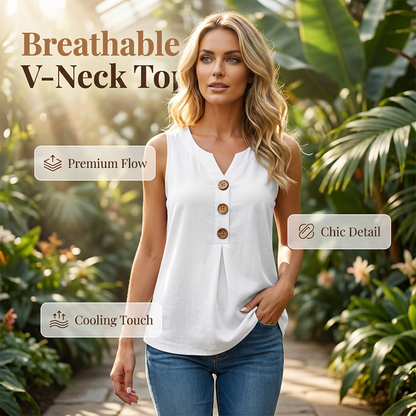 👚❄️Summer cool-down deal: just $24.99!!⚡50K+ SOLD!❄️Women's V-Neck Sleeveless Cotton Linen Vest