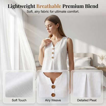 👚❄️Summer cool-down deal: just $24.99!!⚡50K+ SOLD!❄️Women's V-Neck Sleeveless Cotton Linen Vest