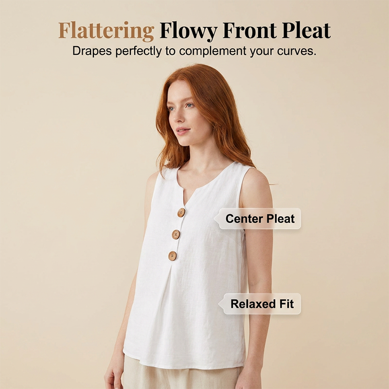 👚❄️Summer cool-down deal: just $24.99!!⚡50K+ SOLD!❄️Women's V-Neck Sleeveless Cotton Linen Vest