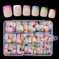 🥳2026 VARMT SALG🥳💞50 000+ SOLGT!💅✨ 50 % RABATT!🎁 Farge Pop Press-On Negler