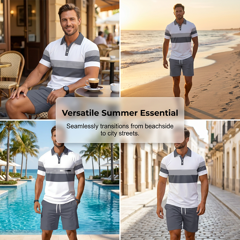 🎉 LIMITED TIME 50% OFF! 👕 Men's Printed Shirt & Shorts Set – Breathable Stretch Fit & Digital Print Design 🔥