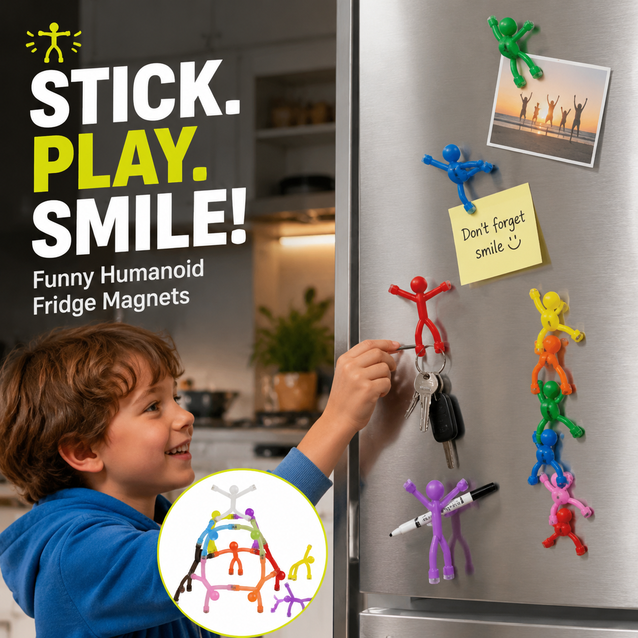 🥳2026 HOT SALE🥳💞50% OFF !!  Posable magnetic figures – hold notes, relieve stress, brighten any space!