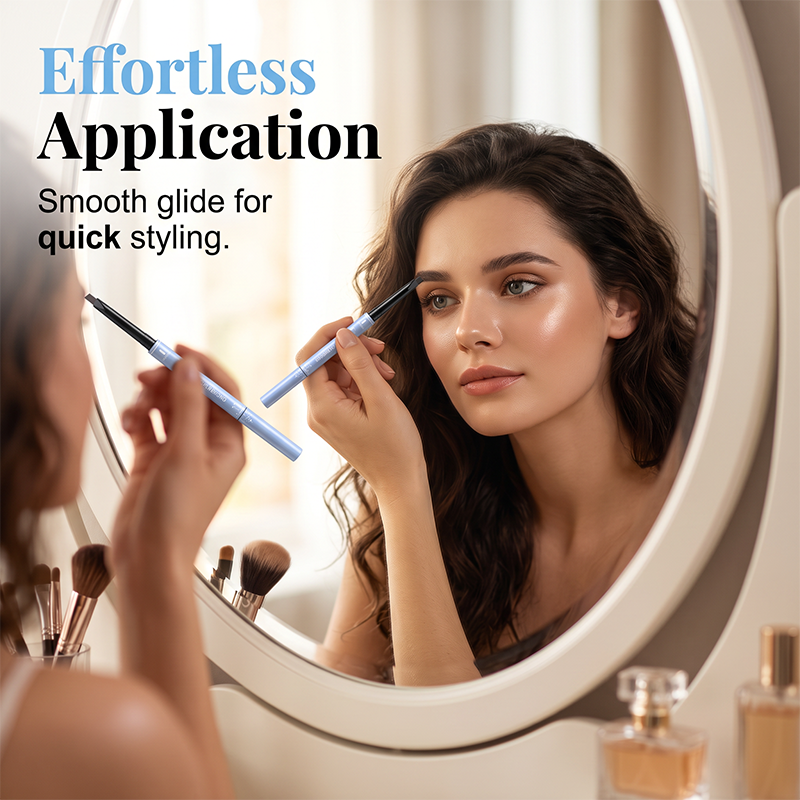 【QCQX】Waterproof 2-in-1 Micro-Fork Eyebrow Pen & Tinted Gel