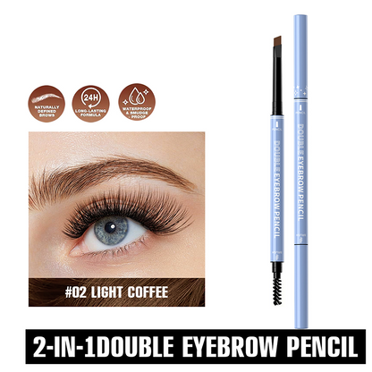 【QCQX】Waterproof 2-in-1 Micro-Fork Eyebrow Pen & Tinted Gel