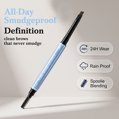 💥Amazing discount！👱‍♀️One-stroke design, reveal your natural beauty！Double-Ended Waterproof Angled Eyebrow Pencil