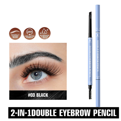 💥Amazing discount！👱‍♀️One-stroke design, reveal your natural beauty！Double-Ended Waterproof Angled Eyebrow Pencil