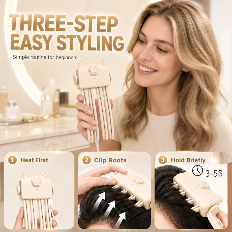 ✨48K+ Sold💞 Wireless Heated Volumizing Root Lift Clip, Portable Travel Hair Styling Tool for Flat Fine Hair