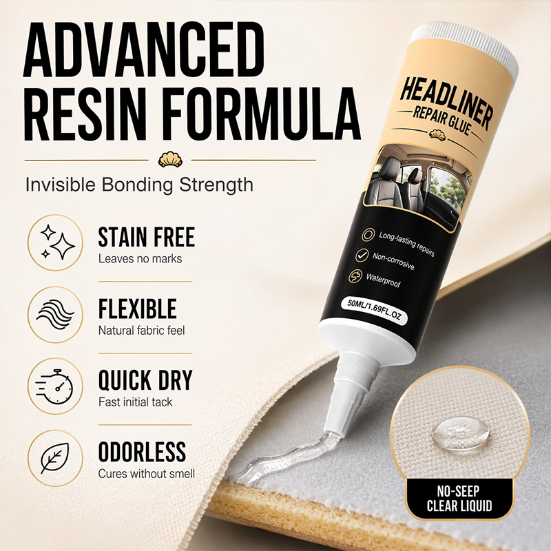 🌟🎉49K+ Sold 🚗 Waterproof Car Headliner Repair Glue, High Strength Adhesive for Sagging Car Ceiling & Interior