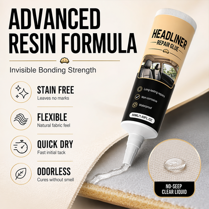 🌟🎉49K+ Sold 🚗 Waterproof Car Headliner Repair Glue, High Strength Adhesive for Sagging Car Ceiling & Interior