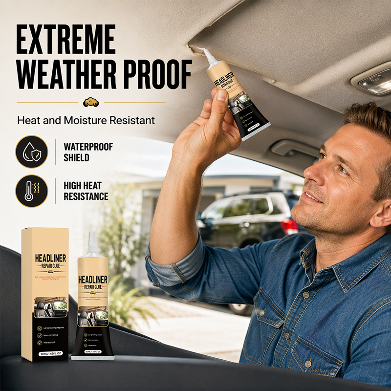 🌟🎉49K+ Sold 🚗 Waterproof Car Headliner Repair Glue, High Strength Adhesive for Sagging Car Ceiling & Interior