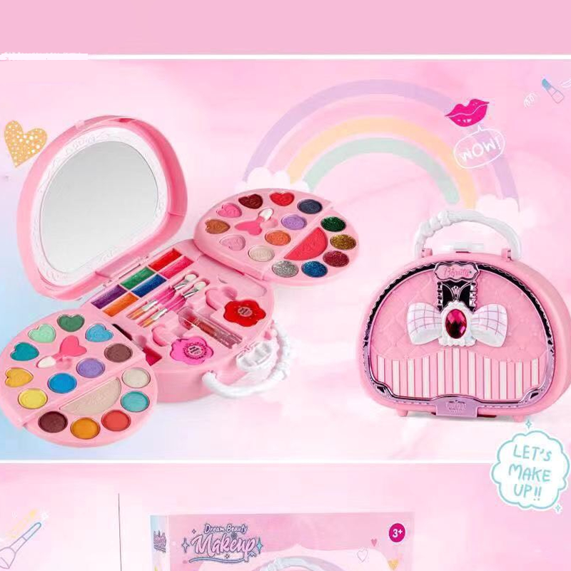 ⏳Time-Limited Special⏰Kids Washable Makeup Toy Set with Portable Pink Handbag