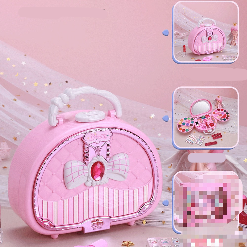 ⏳Time-Limited Special⏰Kids Washable Makeup Toy Set with Portable Pink Handbag