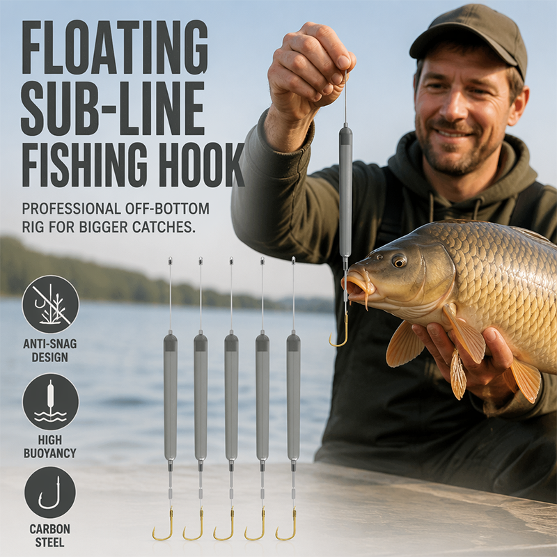 🏆Buy 2 Get 1 Free📢📢50% OFF !!⏰Off-Bottom Floating Fishing Hook