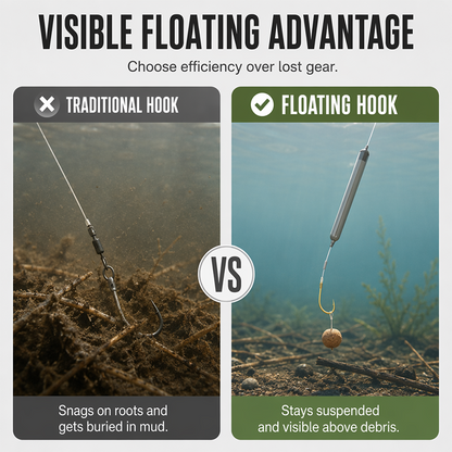 🏆Buy 2 Get 1 Free📢📢50% OFF !!⏰Off-Bottom Floating Fishing Hook