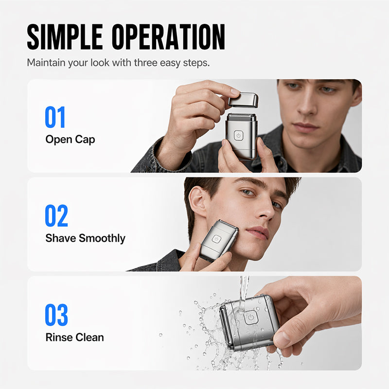 Men's Portable Electric Shaver with 3 Blades