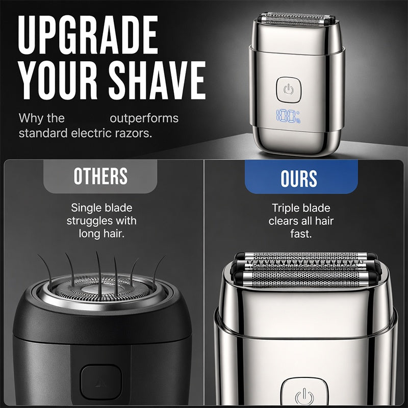 Men's Portable Electric Shaver with 3 Blades