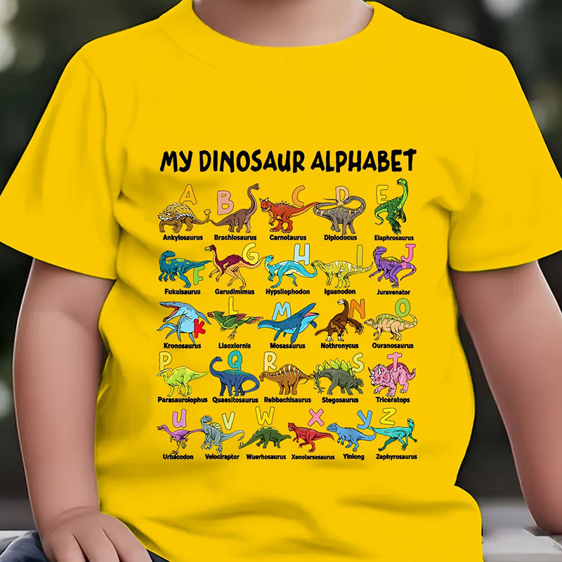 🦖Hot Sale 50% OFF✨Kids Dinosaur Alphabet Graphic T-Shirt