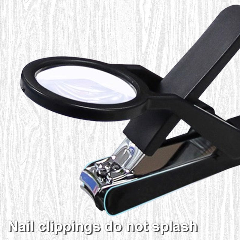 ⏳ LIMITED-TIME 50% OFF! 🔍Nail Clippers with Magnifier, Splash-Proof Portable Fingernail Cutter for Elderly & Kids