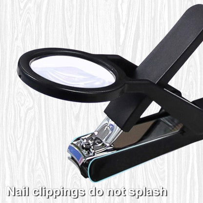 ⏳ LIMITED-TIME 50% OFF! 🔍Nail Clippers with Magnifier, Splash-Proof Portable Fingernail Cutter for Elderly & Kids
