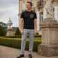 T-shirt imprimé à manches courtes et col rond pour hommes